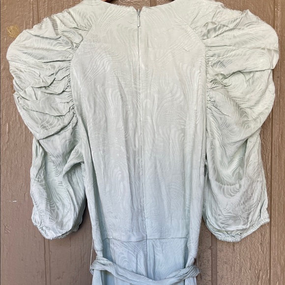 & Other Stories Elegant Sage Green Puff Sleeve mini Dress Size 4 - Picture 7 of 12